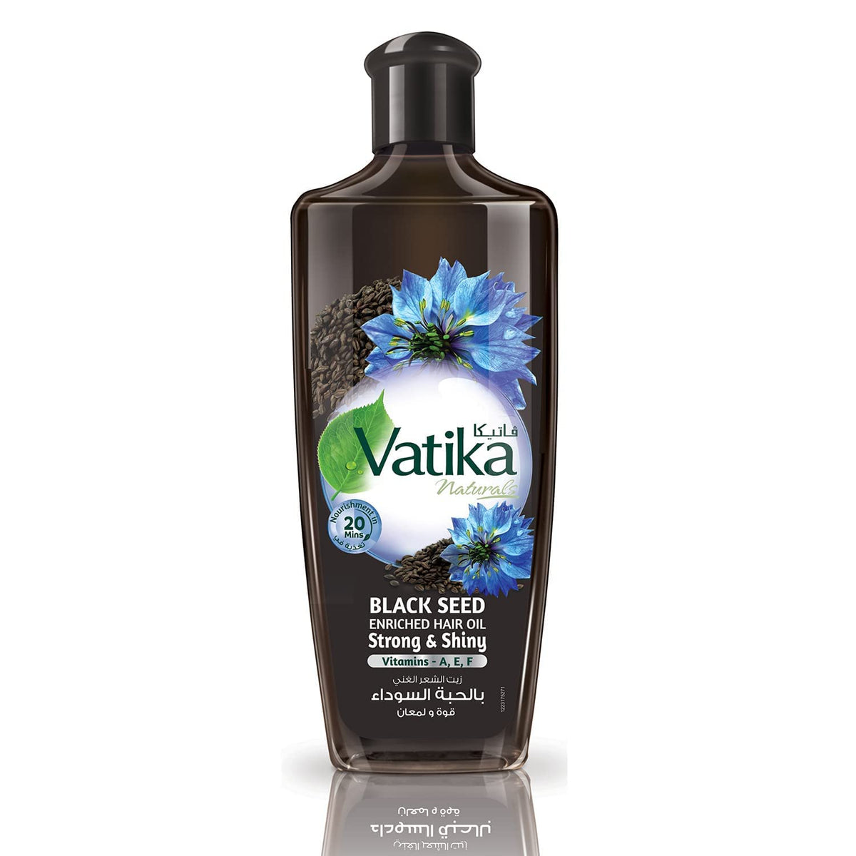 Vatika Naturals front bottle view showing 300 ml packaging and nourishing benefit
