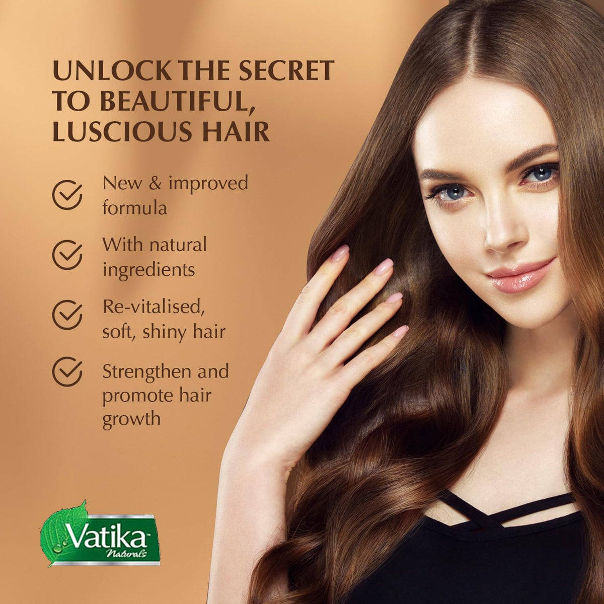 Vatika Naturals before and after hair comparison showing smoother shinier results