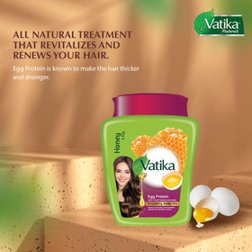 Vatika Naturals open mask texture showing creamy oil blend for deep conditioning