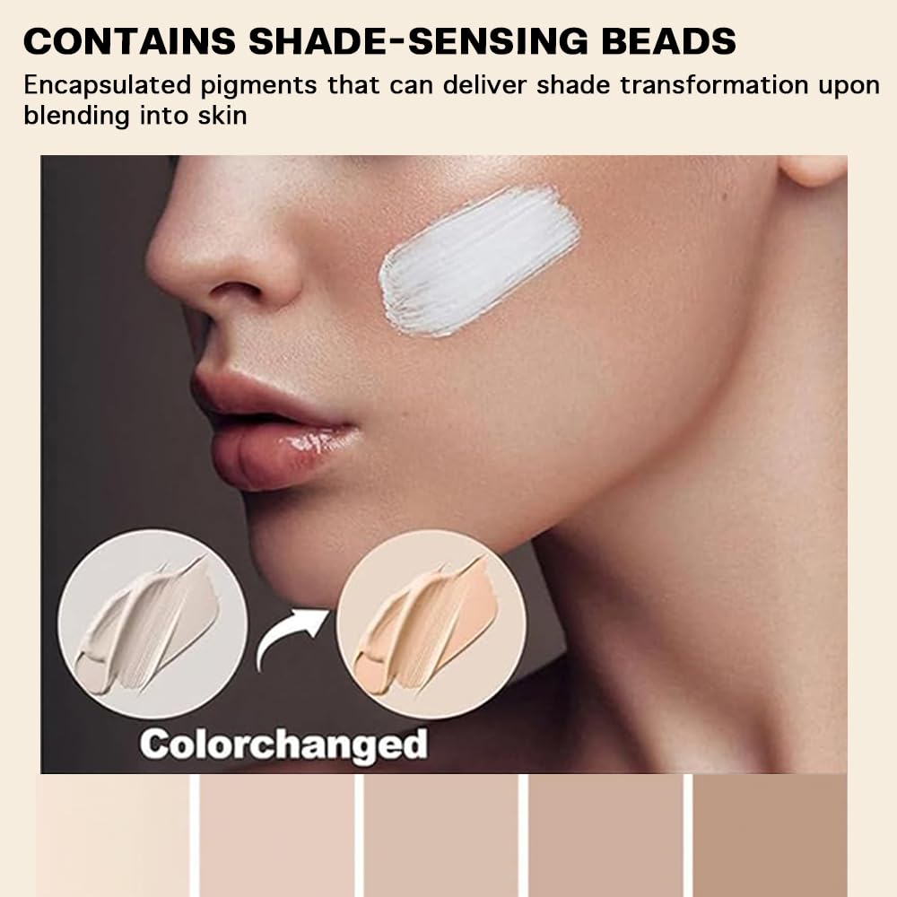 VBEYD product being blended with fingers for fast, seamless skin match
