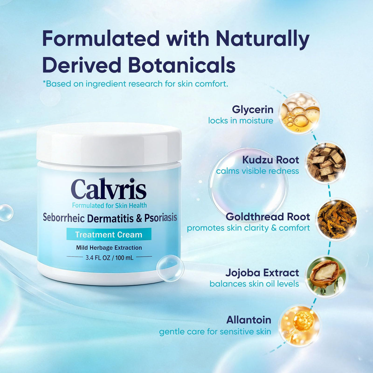 Vbolre Calvris spread into beard area illustrating conditioning and reduced dryness