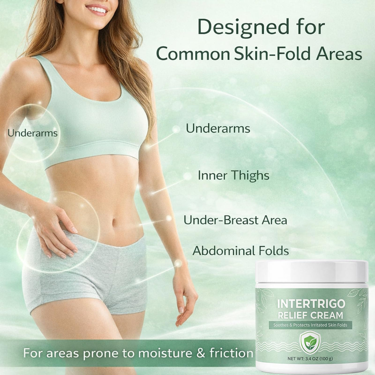 vbolre lifestyle image applying cream to inner thigh for comfort