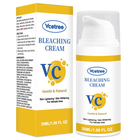 Vcetree bottle staged on bathroom shelf suggesting daily routine use