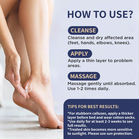 Veakoo before and after feet showing smoother, softer heels