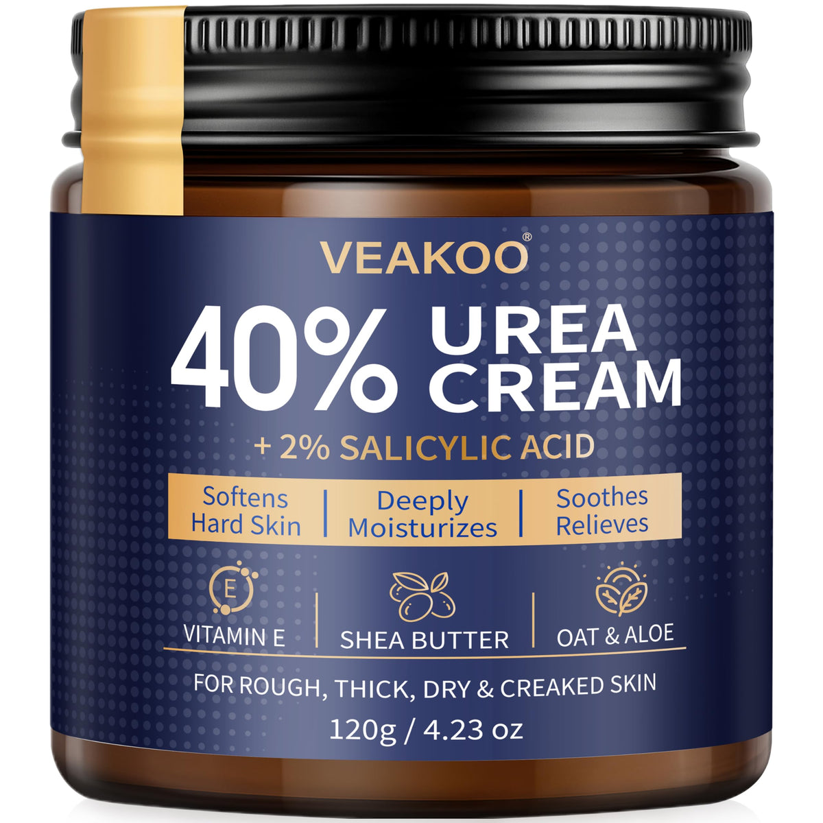 Veakoo front packaging jar showing product and benefits