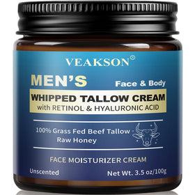 veakson jar front view showing unscented tallow moisturizer benefit hydrates skin
