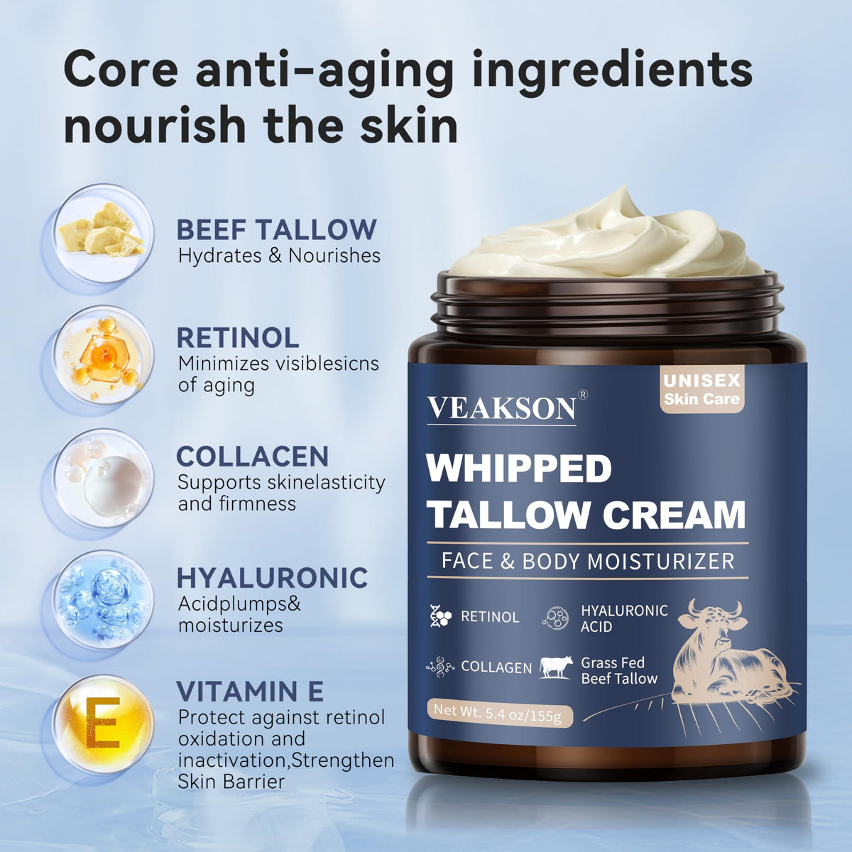 veakson product label close-up showing ingredients and natural formulation