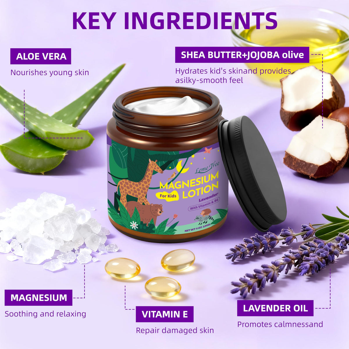 veakson label close-up highlighting natural ingredients and safe directions