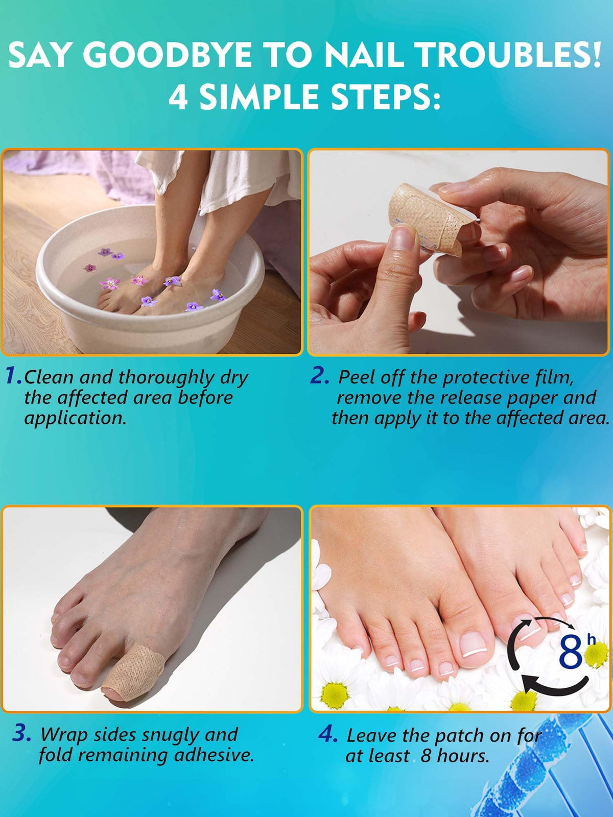 Vealvion patch on toenail overnight illustrating discreet repair