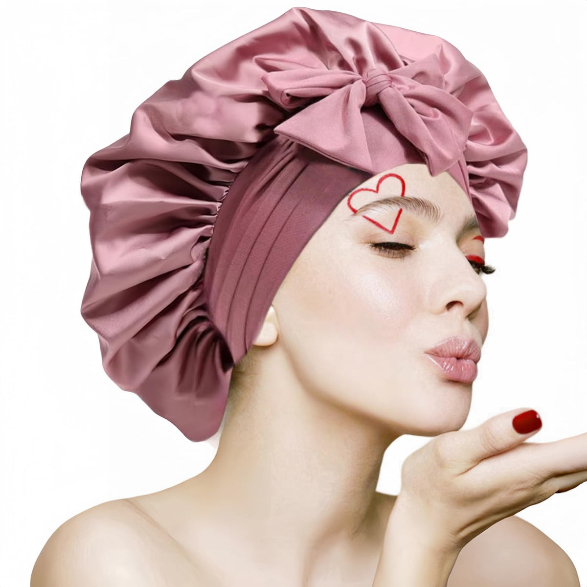 VECIIR front view skin pink bonnet showing full coverage and soft finish