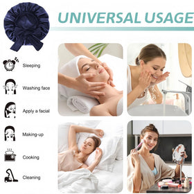 VECIIR bonnet on vanity during skincare routine for multipurpose convenience