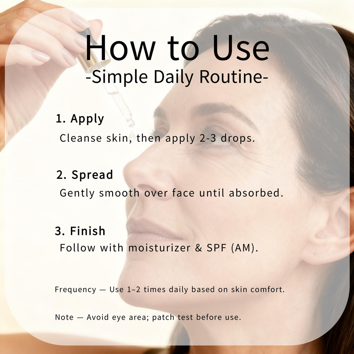 Vectium serum in bathroom routine scene conveying professional daily self-care boost