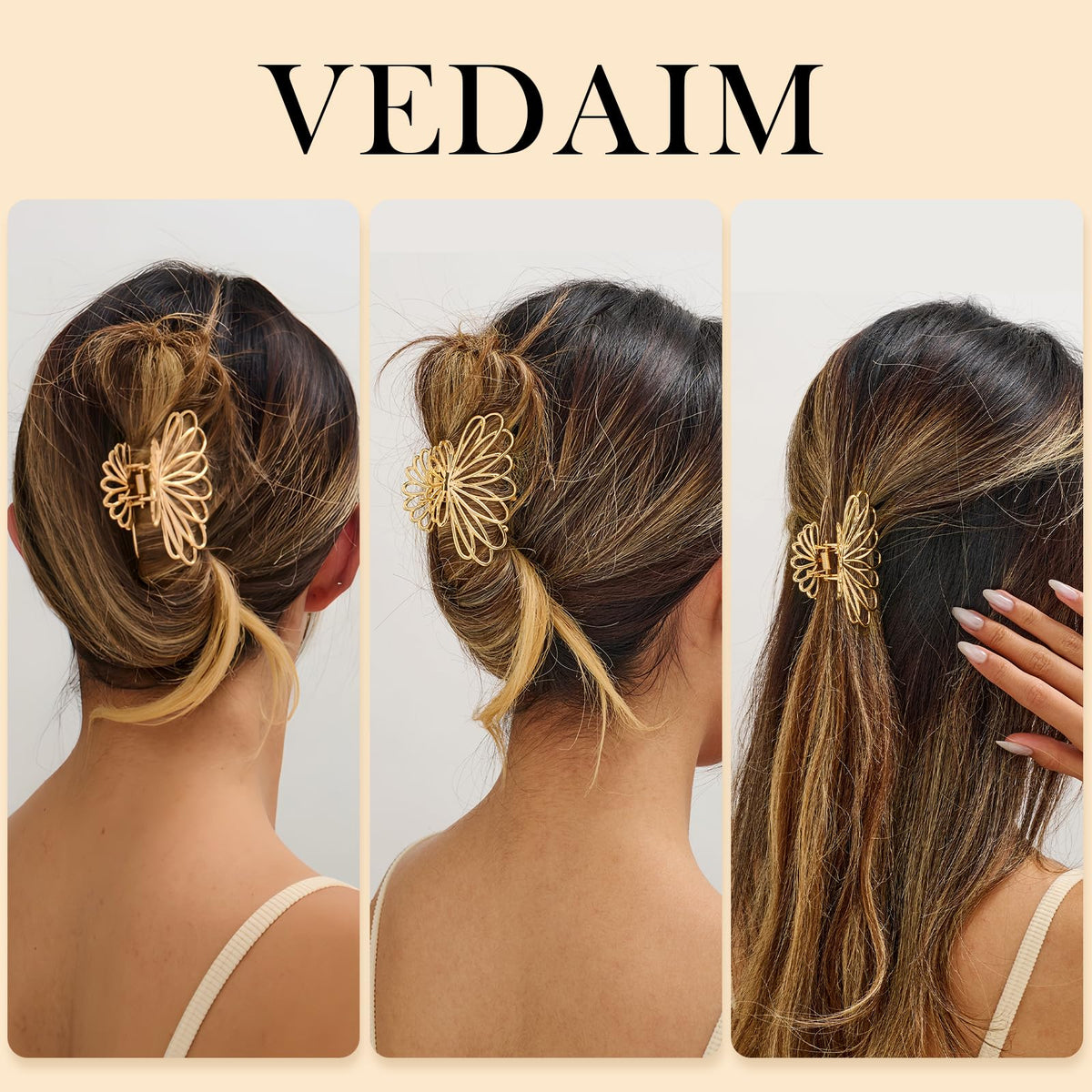 VEDAIM clip with packaging highlighting polished metal and spring quality