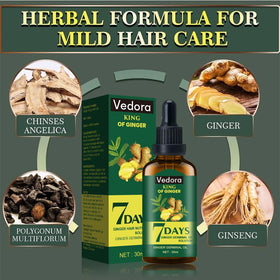 Applying Vedora oil to scalp to nourish and improve manageability