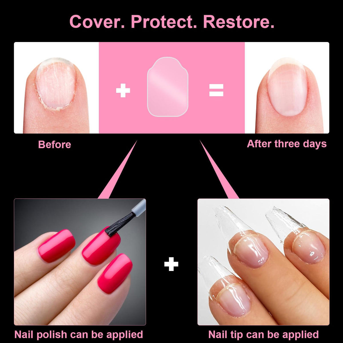 Veerlogix patch under gel polish providing barrier and stable surface
