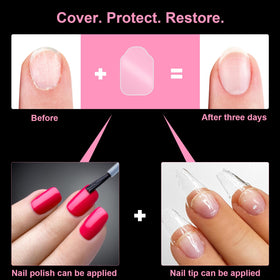 Veerlogix patch under gel polish providing barrier and stable surface