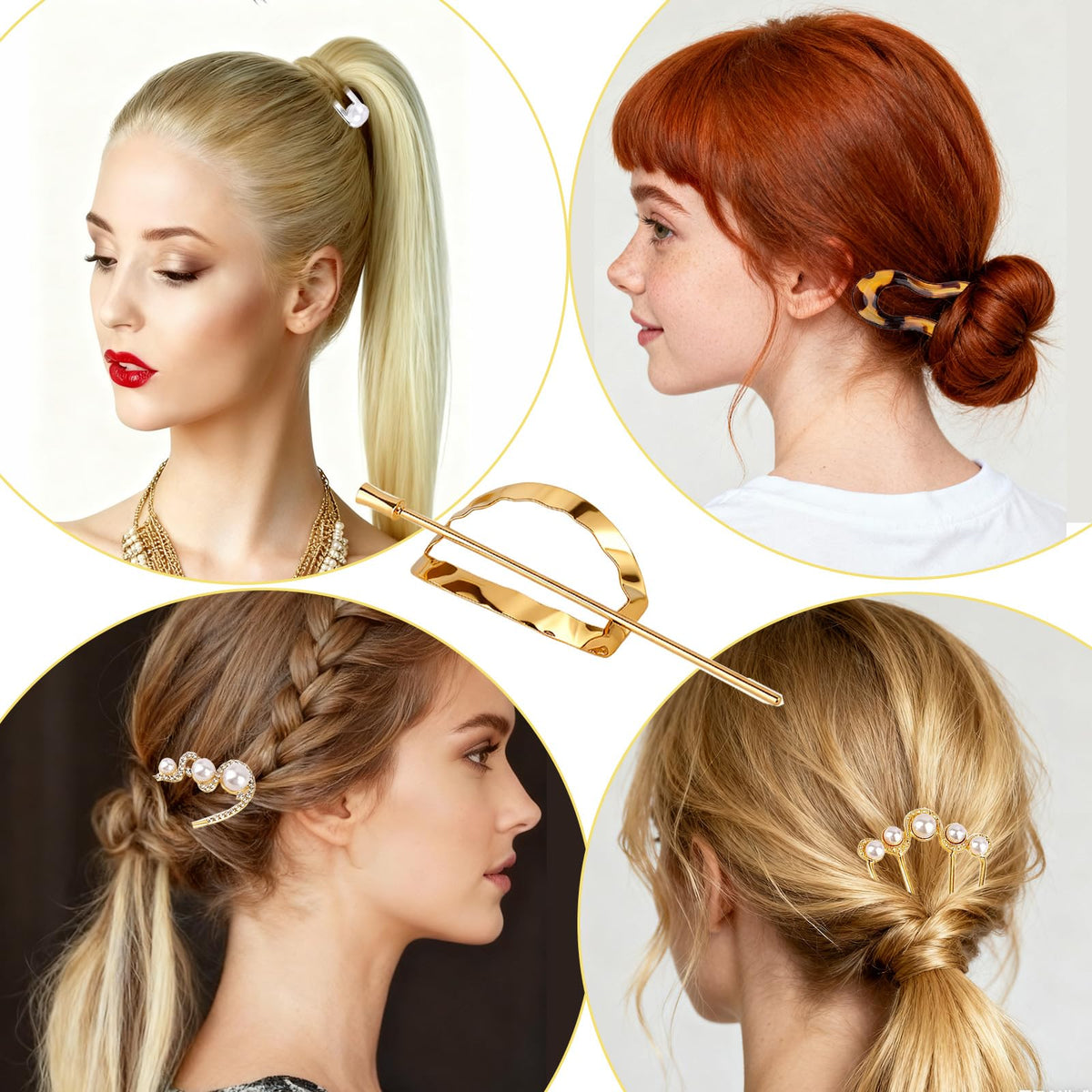 VEEVIIY pins securing a bun in place demonstrating strong all-day hold
