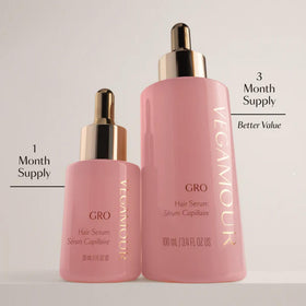 vegamour dropper closeup showing serum texture and precise application benefit controlled dosing