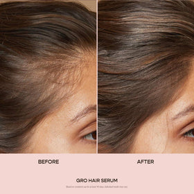 VEGAMOUR GRO dropper dispensing clear serum to show lightweight texture and absorption
