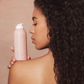 VEGAMOUR ingredient label focus conveys plant-based, benzene-free formula