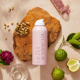 VEGAMOUR lifestyle on bathroom counter for quick touch-ups