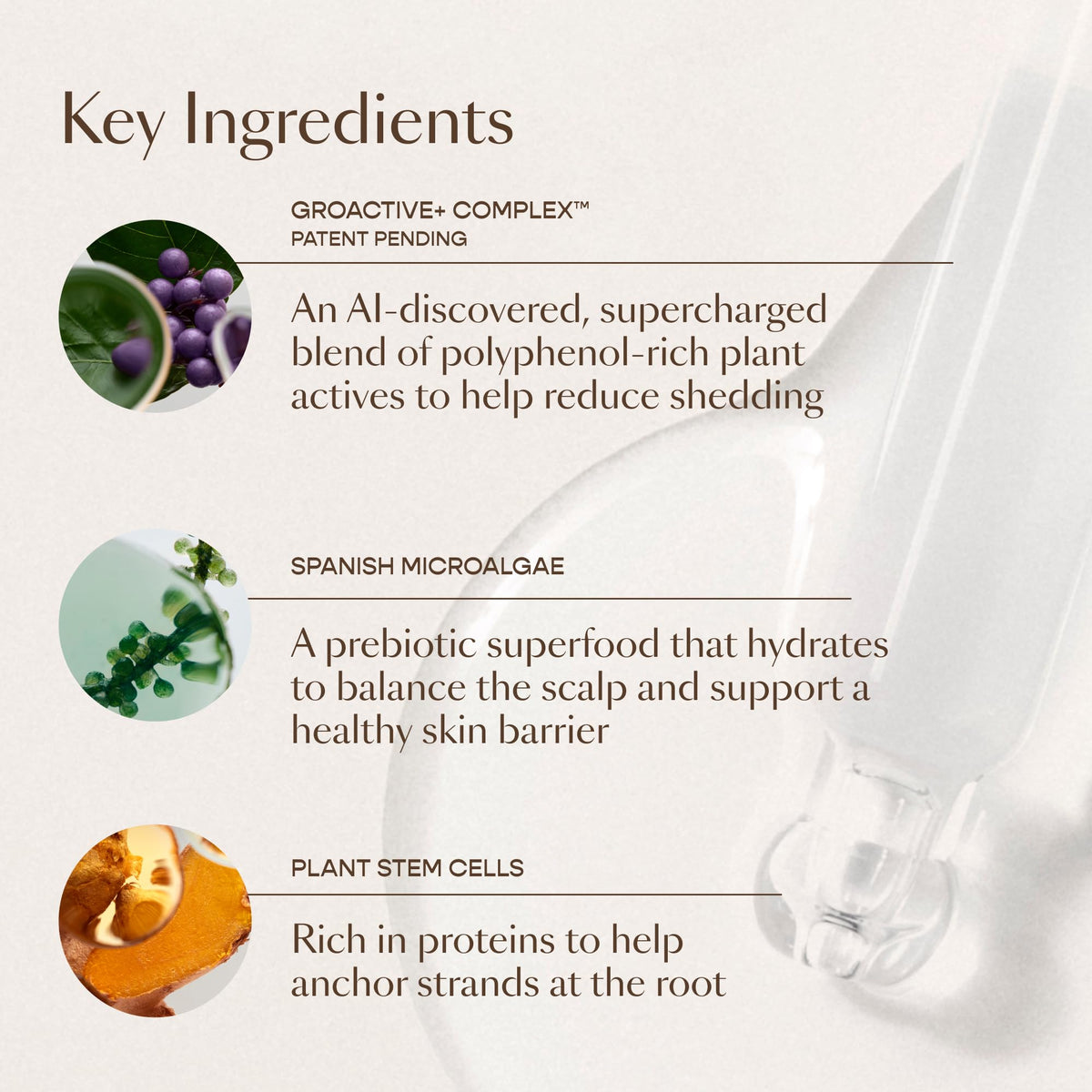 VEGAMOUR product label with dermatologist collaboration and formulation benefit