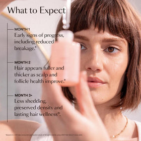 vegamour pour of water-based formula showing light texture and non-greasy finish benefit style-friendly
