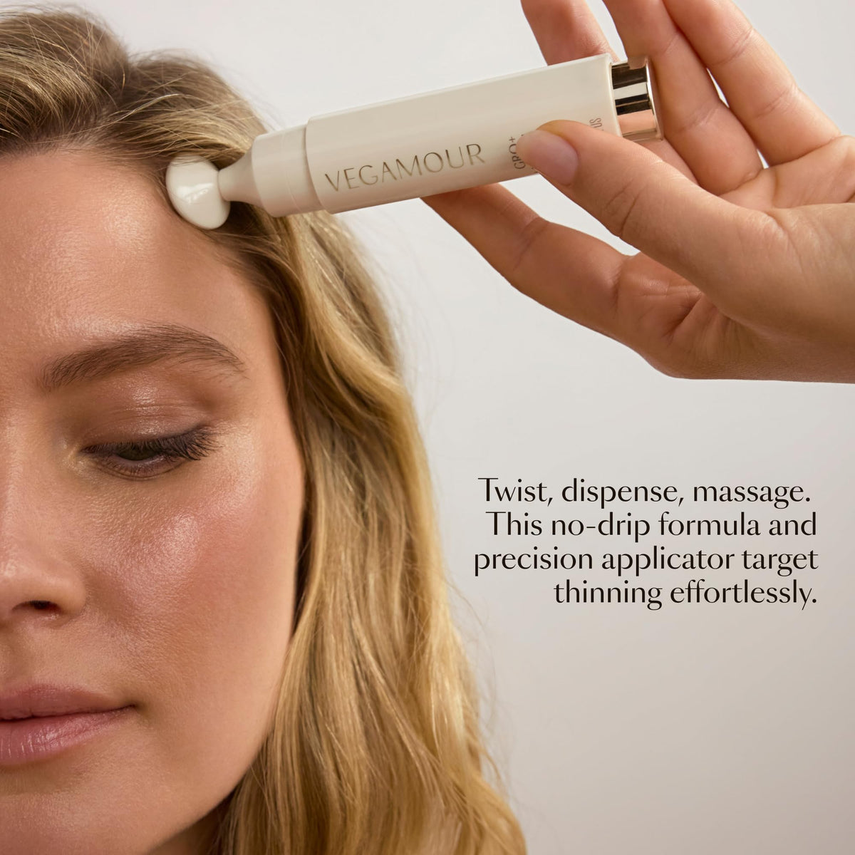VEGAMOUR ingredients label detail showing dermatologist-involved clean formulation