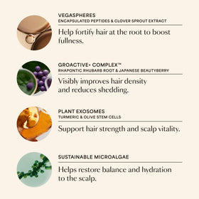 VEGAMOUR applying gel to scalp with massage tip promoting targeted stimulation