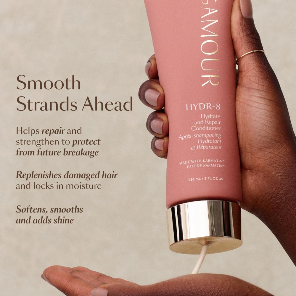 VEGAMOUR applying conditioner to damp hair illustrating fast hydration step
