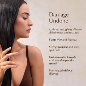 VEGAMOUR before and after hair shine comparison with visible gloss