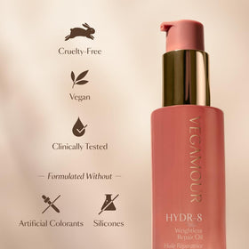VEGAMOUR marula and chia seed ingredients highlighting nourishing benefits