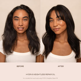 VEGAMOUR oil texture on hand illustrating lightweight, non-greasy feel
