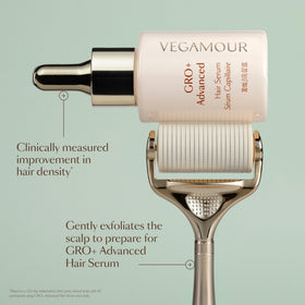 VEGAMOUR head next to coin showing scale for clear size and coverage expectation