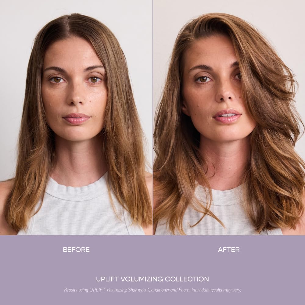 Before and after hair roots with VEGAMOUR illustrating visible lift and body