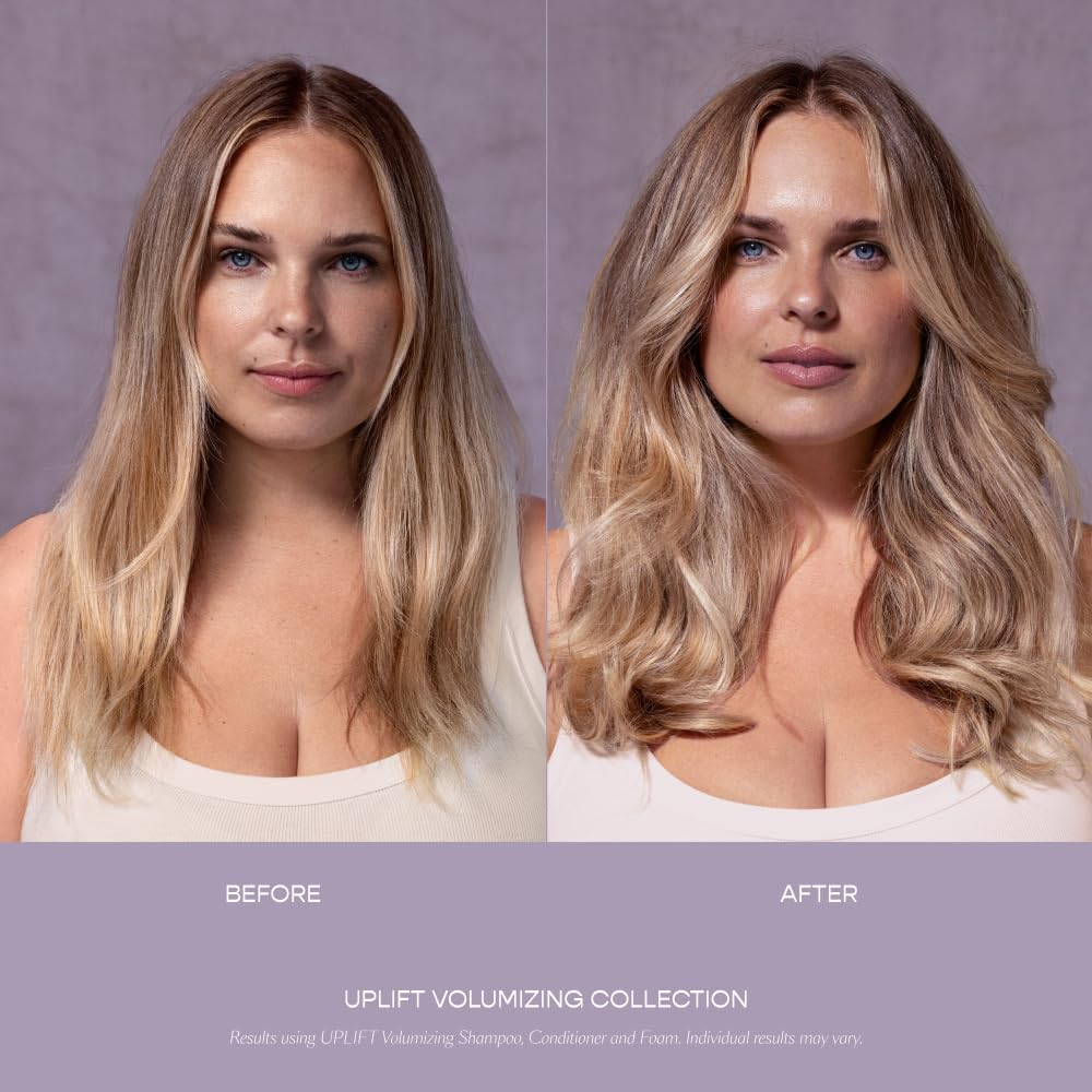 VEGAMOUR foam applied to damp hair showing quick root-lifting benefit