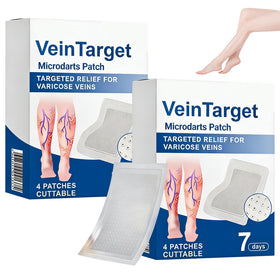 Vein Target front packaging showing two-patch set and branding for convenience