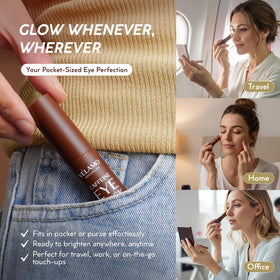 VELAMO ADVANCED applying stick under eye to reduce puffiness quickly