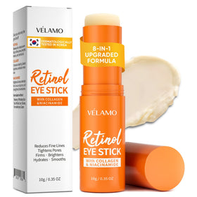 VELAMO ADVANCED front packaging showing compact travel eye stick benefit convenience