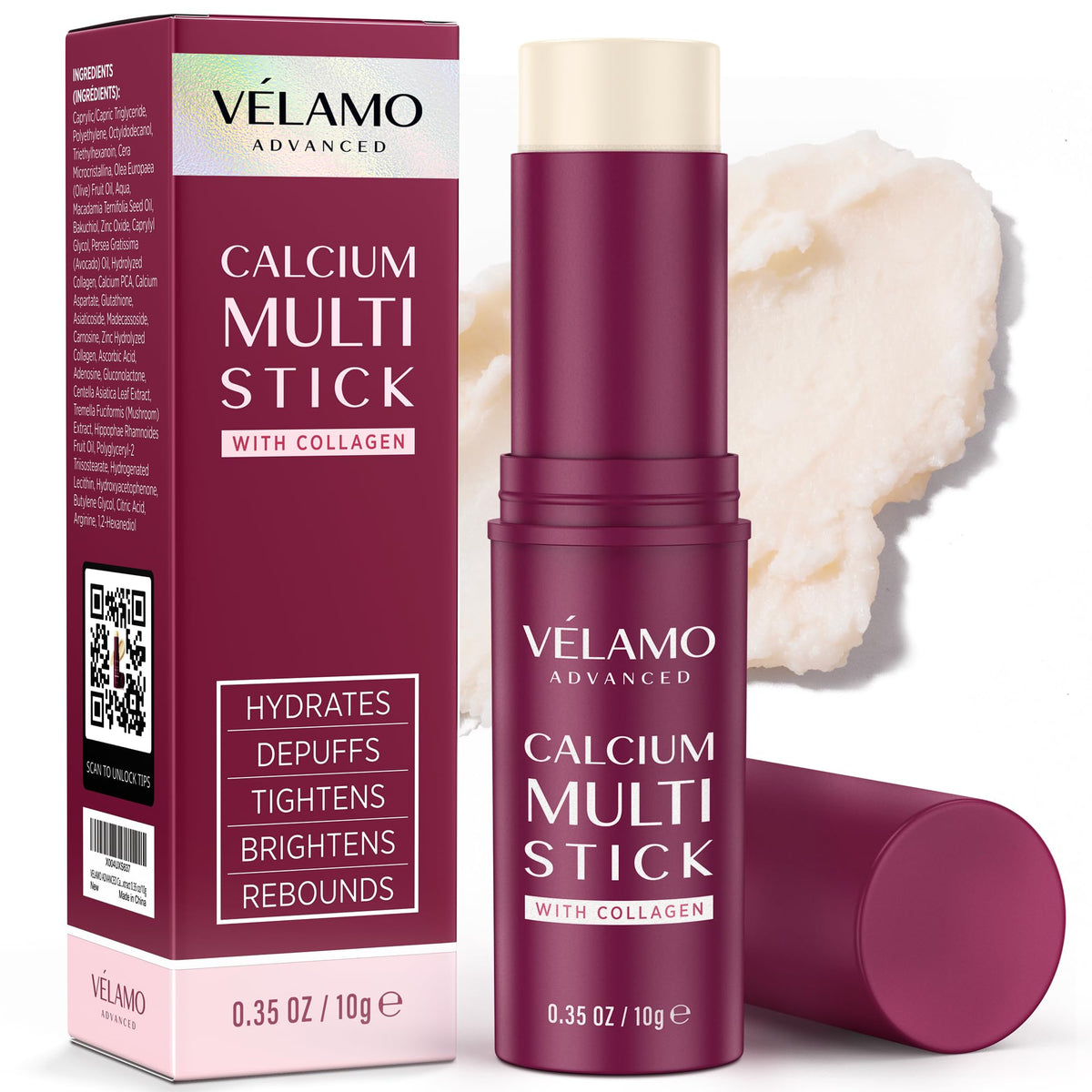 VELAMO ADVANCED front packaging showing compact travel-friendly stick and branding