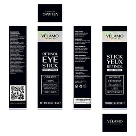 VELAMO ADVANCED lifestyle on bathroom counter illustrating nightly routine