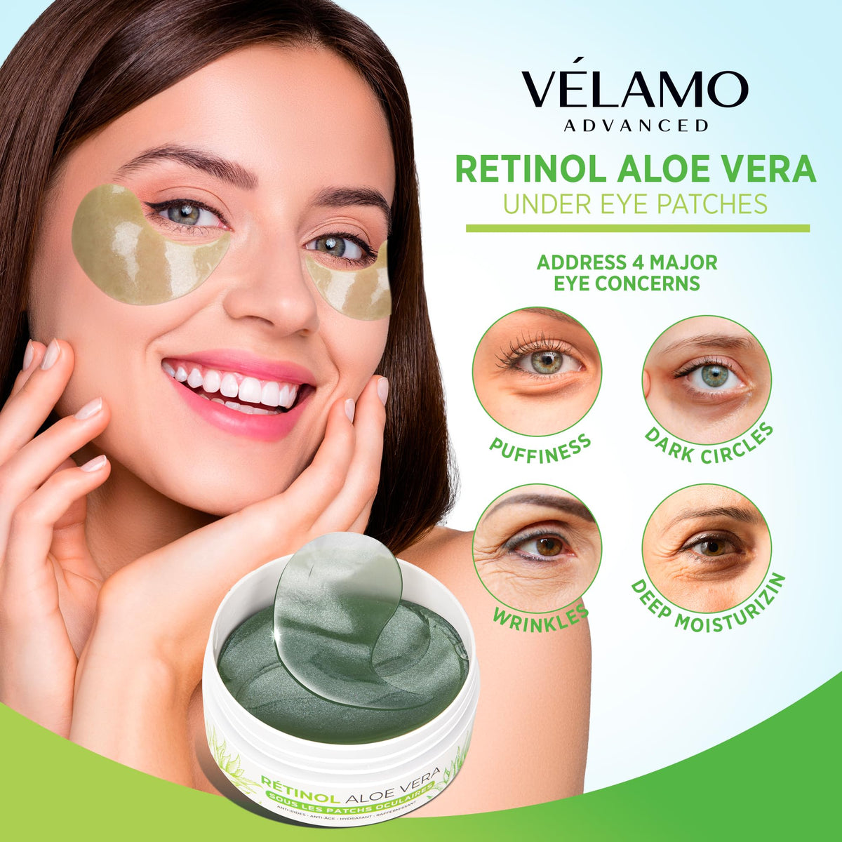 VELAMO ADVANCED close-up of hydrogel patch texture for smooth application