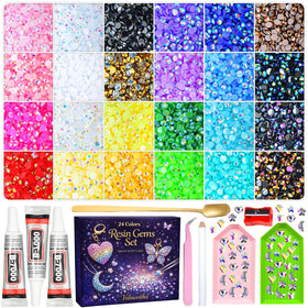 Velmoritha front packaging showing full rhinestone kit and included tools for organized crafting