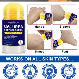 VELNOVA label ingredients closeup listing urea and salicylic acid strengths