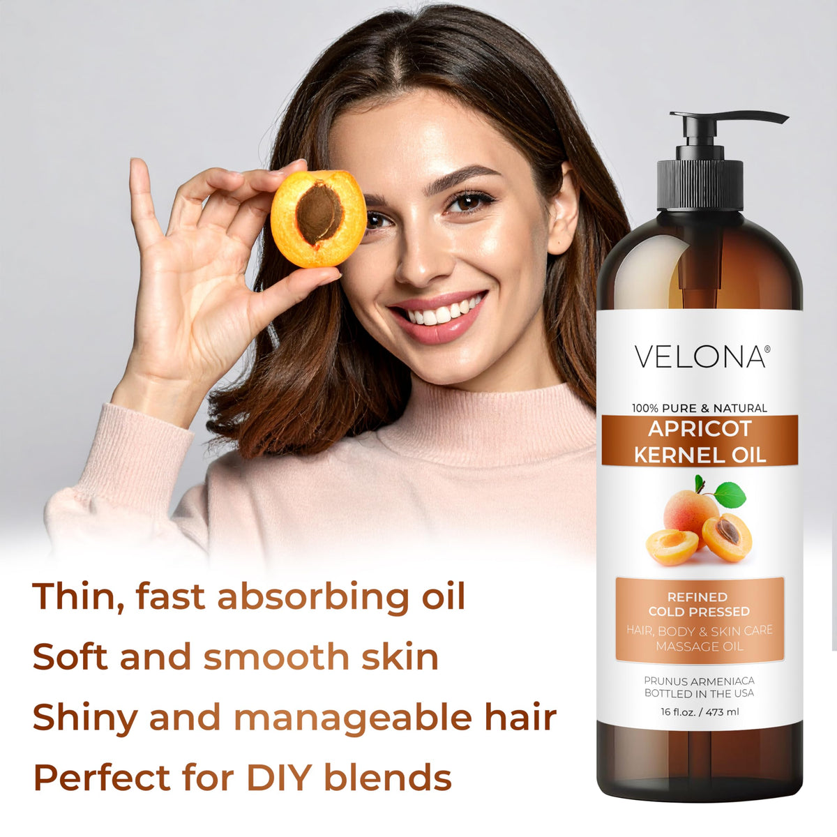 velona oil applied as hair mask demonstrating improved softness and manageability