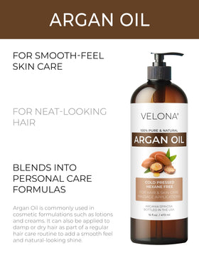 velona argan oil texture close-up highlighting silky absorbent finish