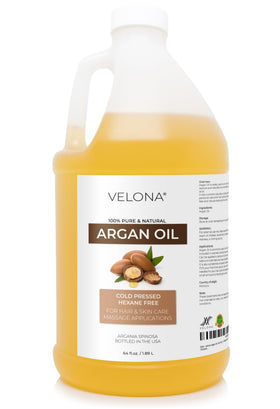 velona bottle front label showing pure argan oil and benefits