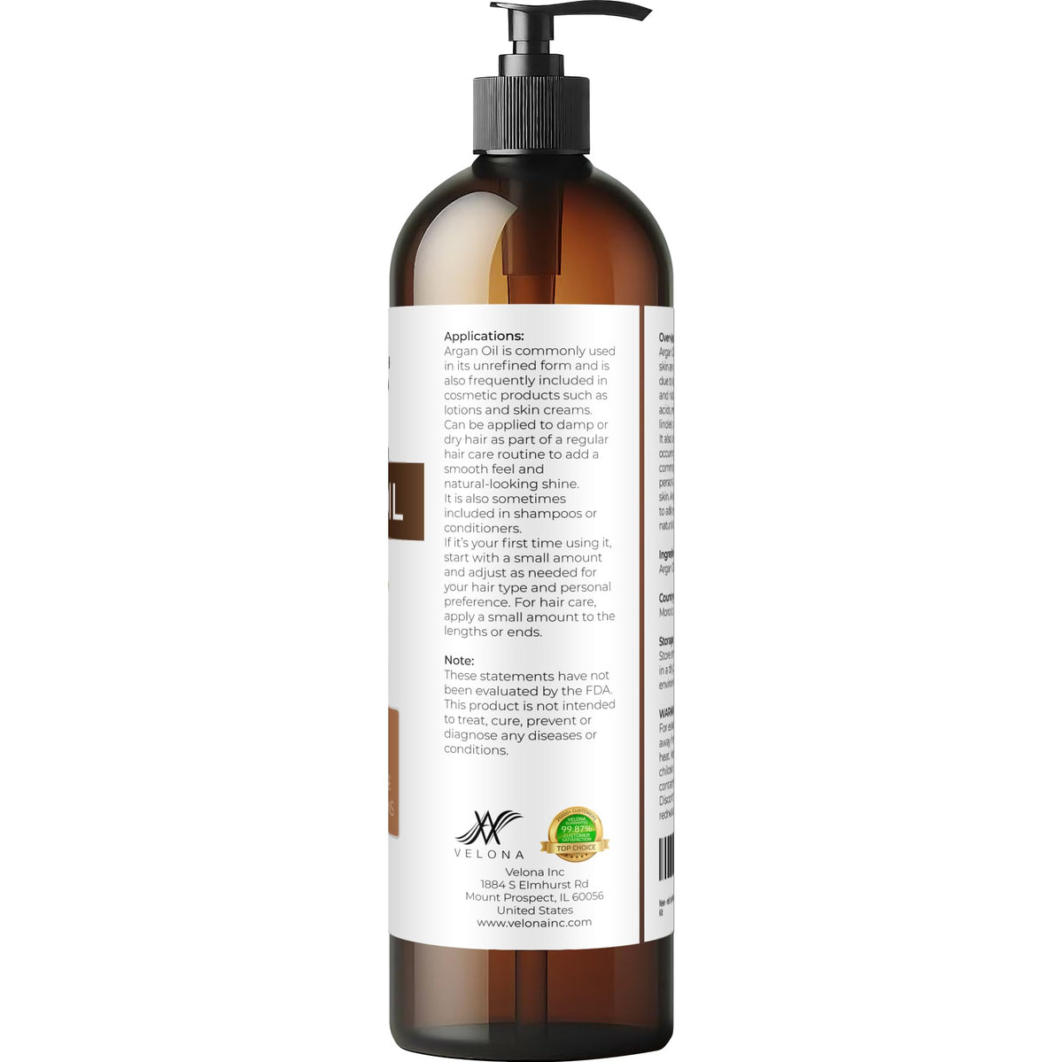 velona argan oil spread through hair ends adding natural shine benefit