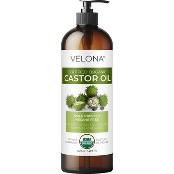 velona pump bottle front view showing label and organic seal benefits