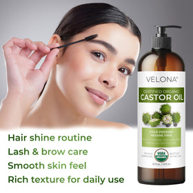 velona castor oil texture in jar highlighting thick, cold-pressed quality and purity